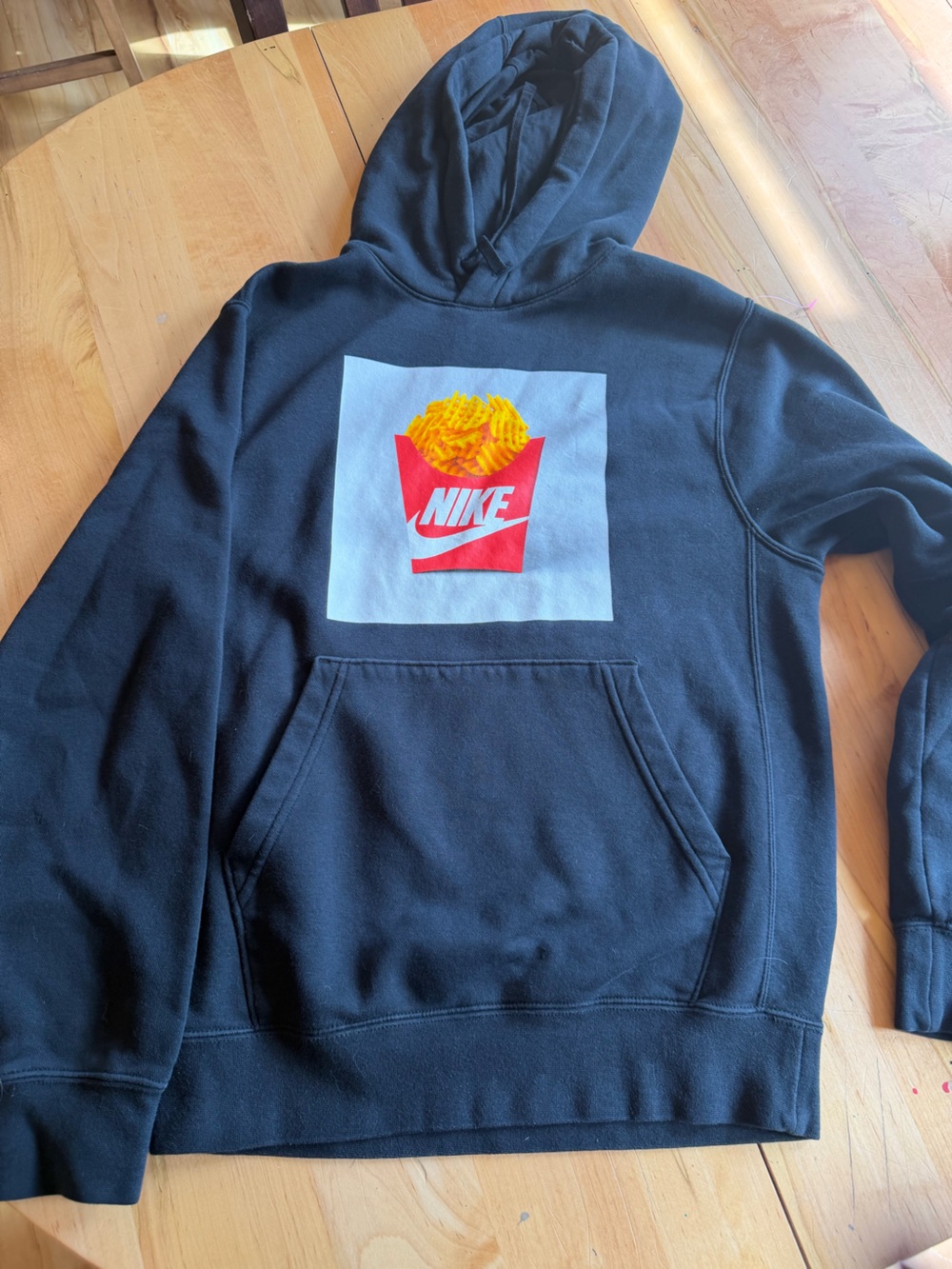 Nike Black Crewneck Sweatshirt with Red & Yellow Logo Artwork